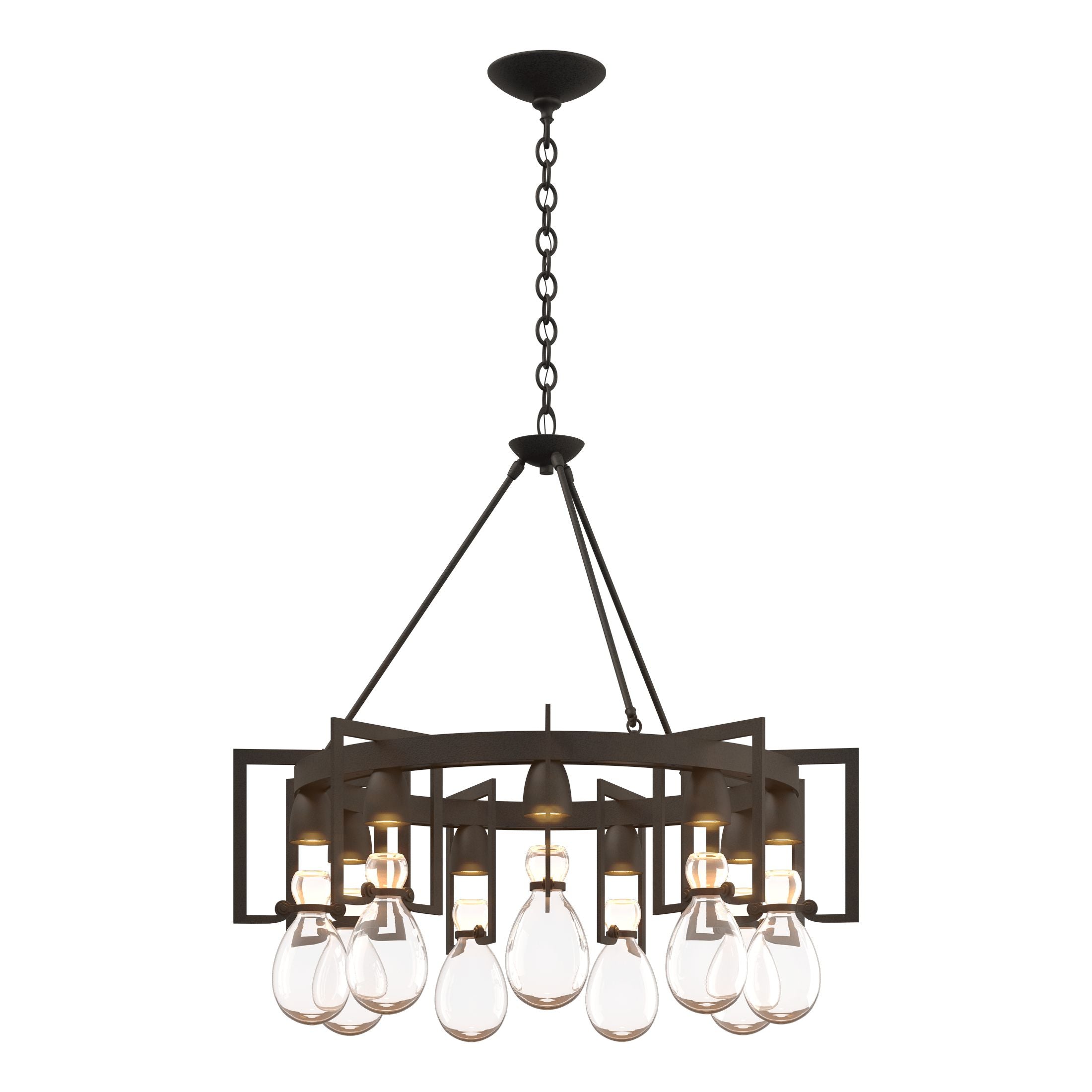 Apothecary Circular Chandelier 9-Light by Hubbardton Forge - Dimmable, Versatile Design, UL Damp Rated