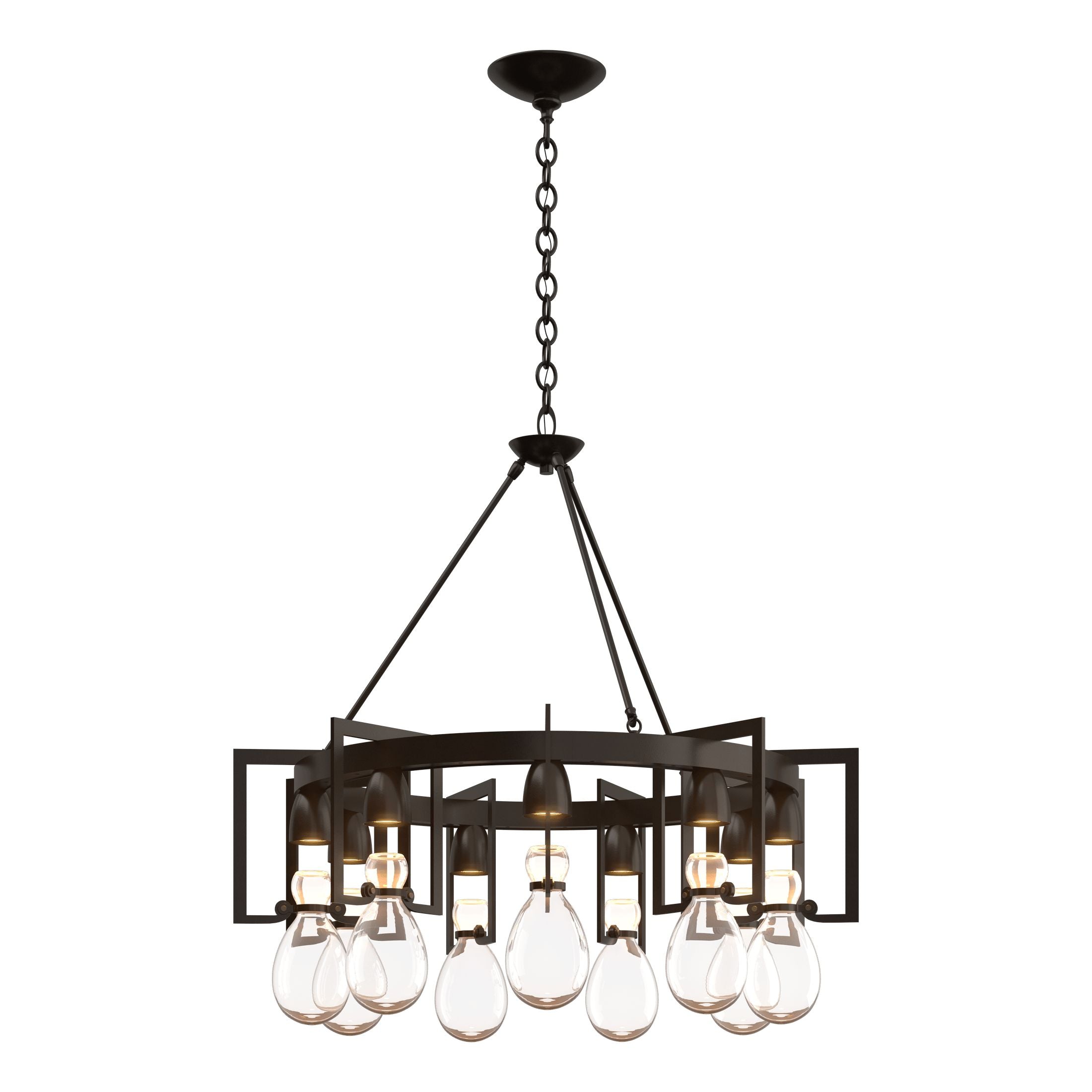 Apothecary Circular Chandelier 9-Light by Hubbardton Forge - Dimmable, Versatile Design, UL Damp Rated