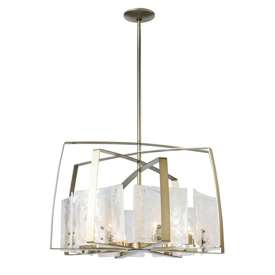 Arc 8-Light Pendant By Hubbardton Forge With Dimmable Feature And Elegant Clear Glass Design