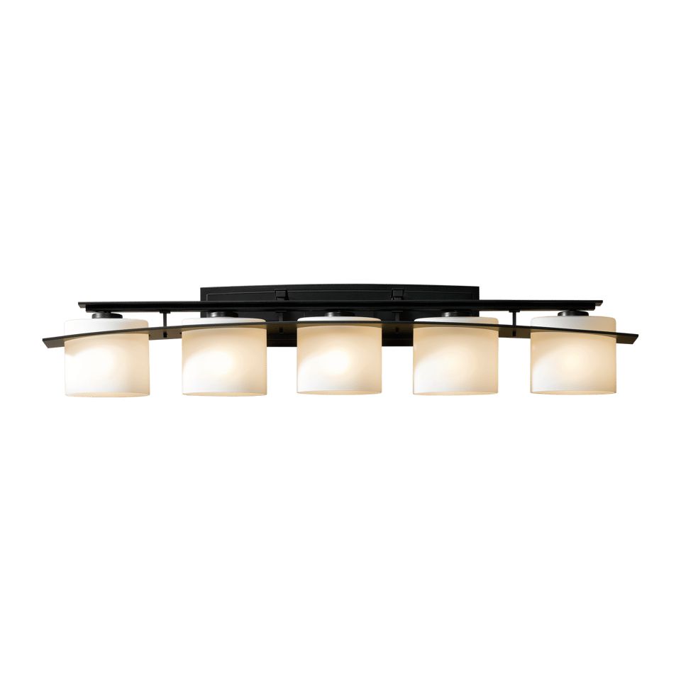 Arc Ellipse 5-Light Sconce by Hubbardton Forge – Handcrafted Steel with Opal Glass Shades, Dimmable, UL Damp Rated