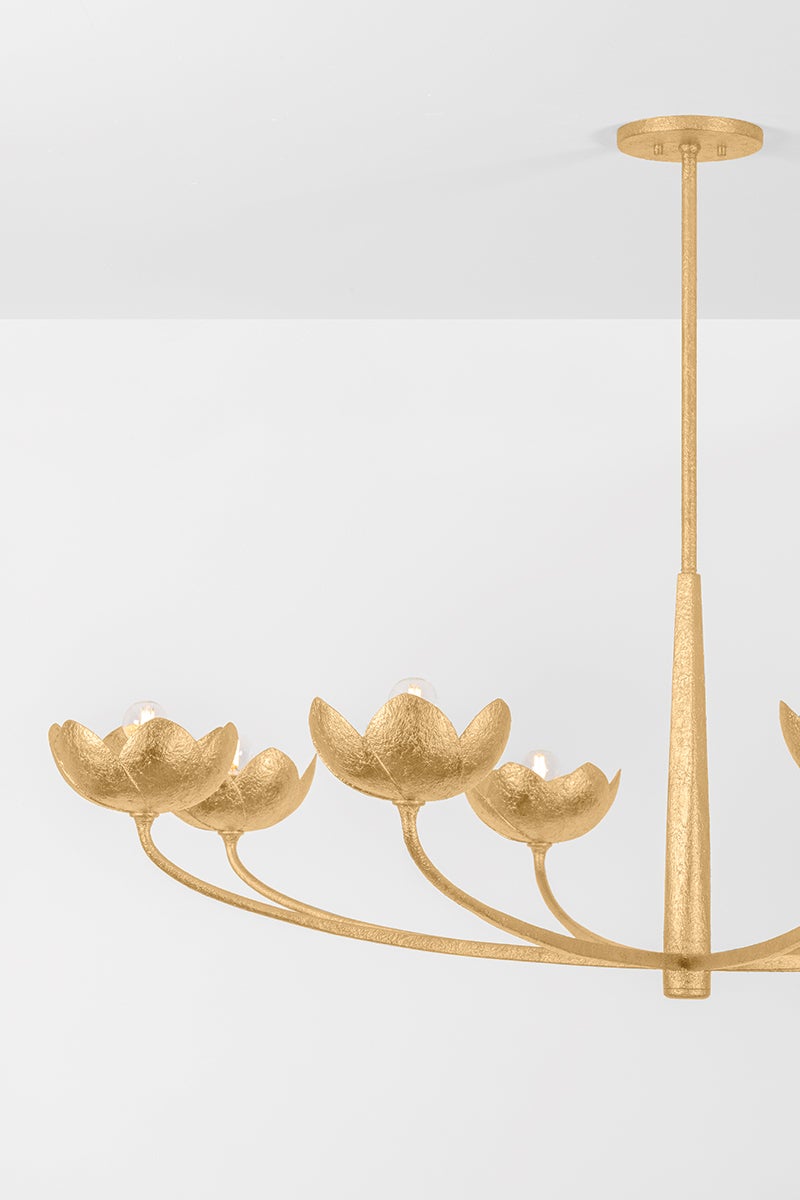 Arcata 8-Light Chandelier by Troy Lighting - Dimmable Ceiling Light with Unique Botanic Motif