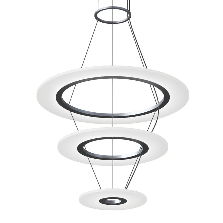 SONNEMAN Arctic Rings Small Triple LED Ring Chandelier – Dimmable, Energy Efficient, Modern Design