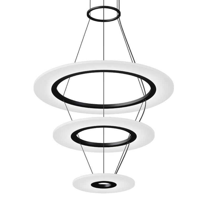 SONNEMAN Arctic Rings Small Triple LED Ring Chandelier – Dimmable, Energy Efficient, Modern Design