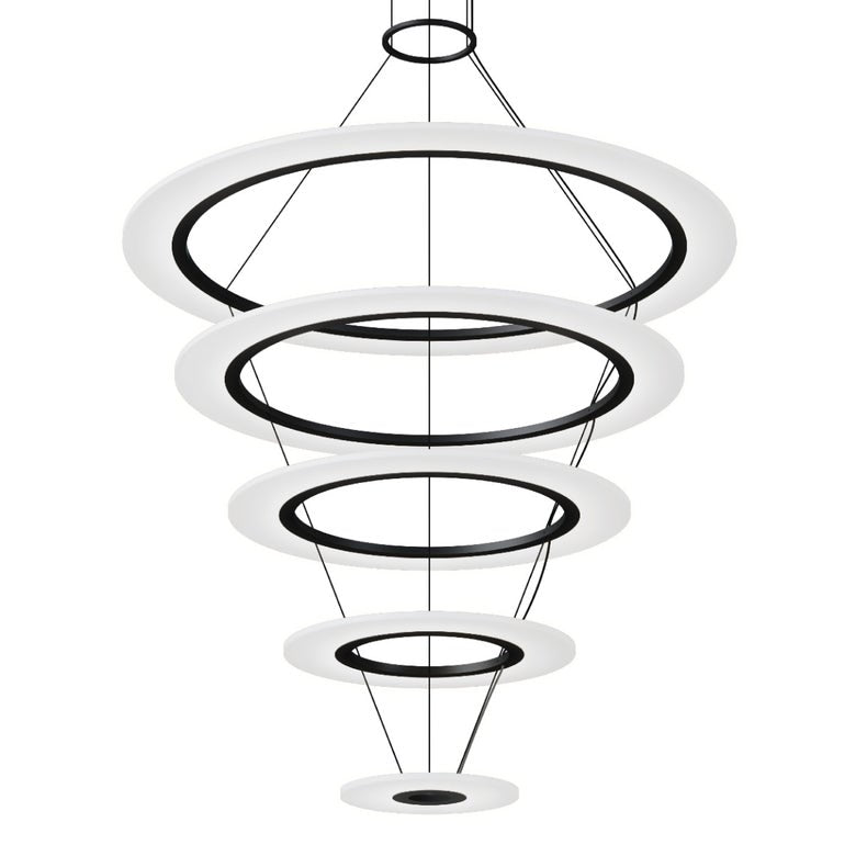 Arctic Rings Triple LED Ring Chandelier - Quintuple