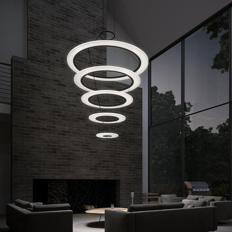 Arctic Rings Triple LED Ring Chandelier - Quintuple