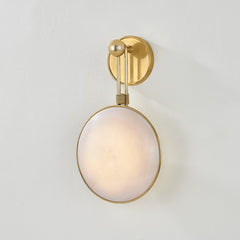 Ares LED Sconce by Corbett Lighting, Dimmable, 16W, Onyx Shade, Vintage Brass Finish, ETL Damp Rated