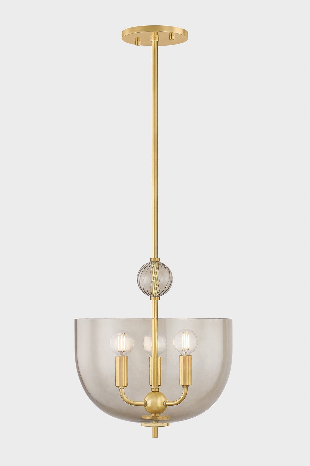 Mitzi Arianne Lantern Pendant Light, 1920s Inspired, Dimmable, Aged Brass, Adjustable Height, 13"x14.25