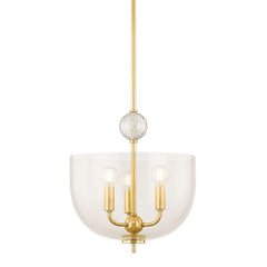 Mitzi Arianne Lantern Pendant Light, 1920s Inspired, Dimmable, Aged Brass, Adjustable Height, 13"x14.25