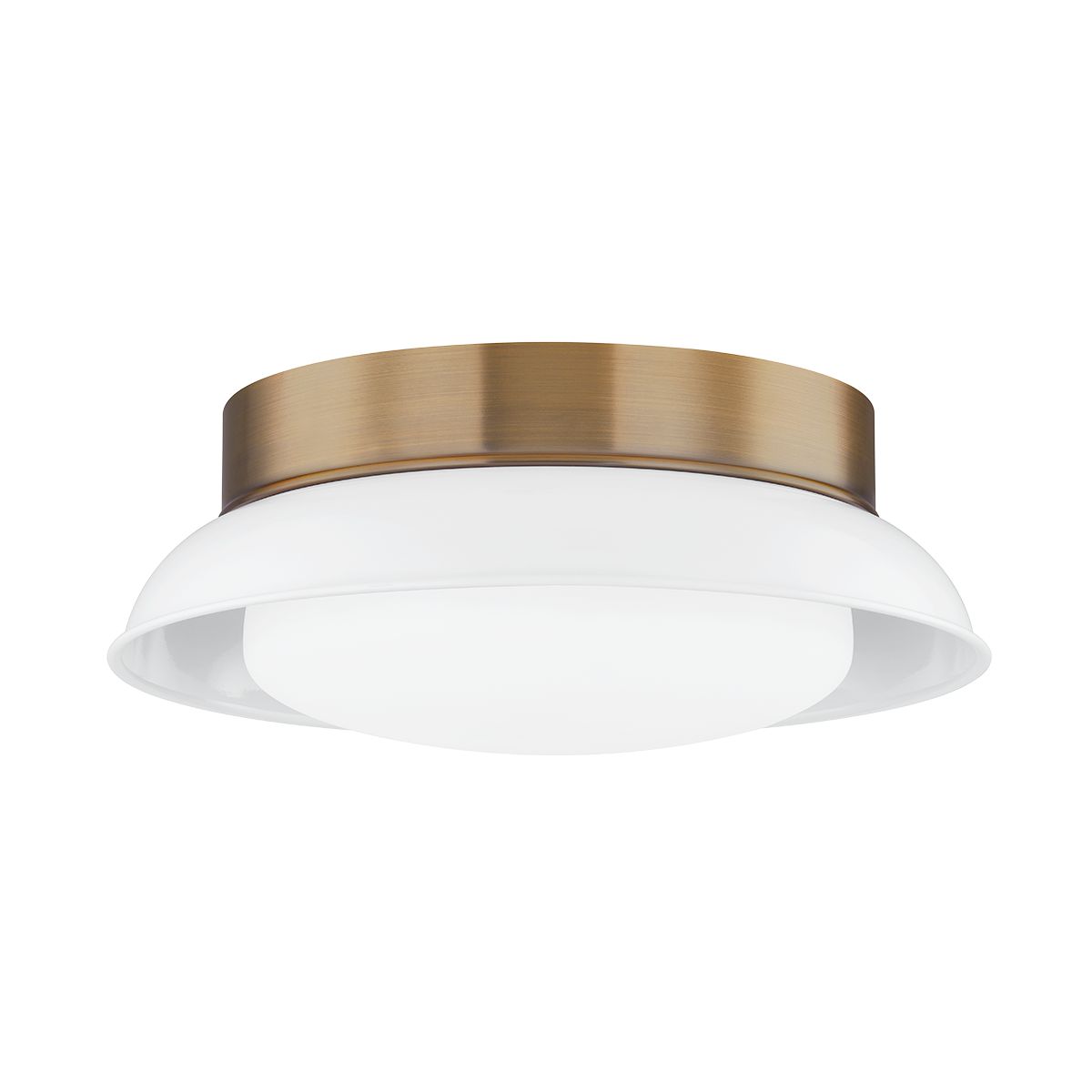 Arnie Ceiling Light by Troy Lighting, Dimmable Opal Glass Shade, Patina Brass Finish Options