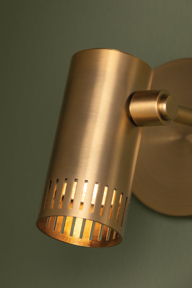 Arrow Wall Sconce by Troy Lighting, Adjustable Design, Patina Brass or Vintage Pewter Finish, ETL Damp Rated