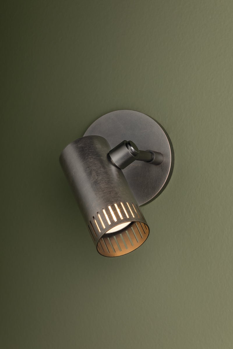 Arrow Wall Sconce by Troy Lighting, Adjustable Design, Patina Brass or Vintage Pewter Finish, ETL Damp Rated