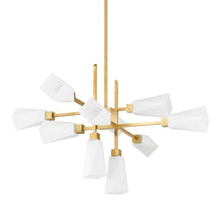 Artemis 10-Light Chandelier by Corbett Lighting with Vintage Brass Finish and Adjustable Height