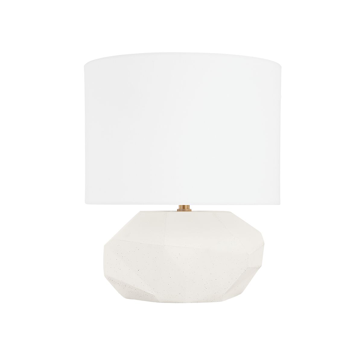 Ashburn Small Table Lamp 15.25"H by Troy Lighting in Patina Brass with Dimmable White Linen Shade