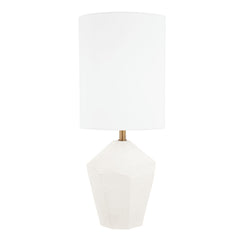 Ashburn 23" Table Lamp by Troy Lighting - Handcrafted White Concrete with Dimmable Functionality