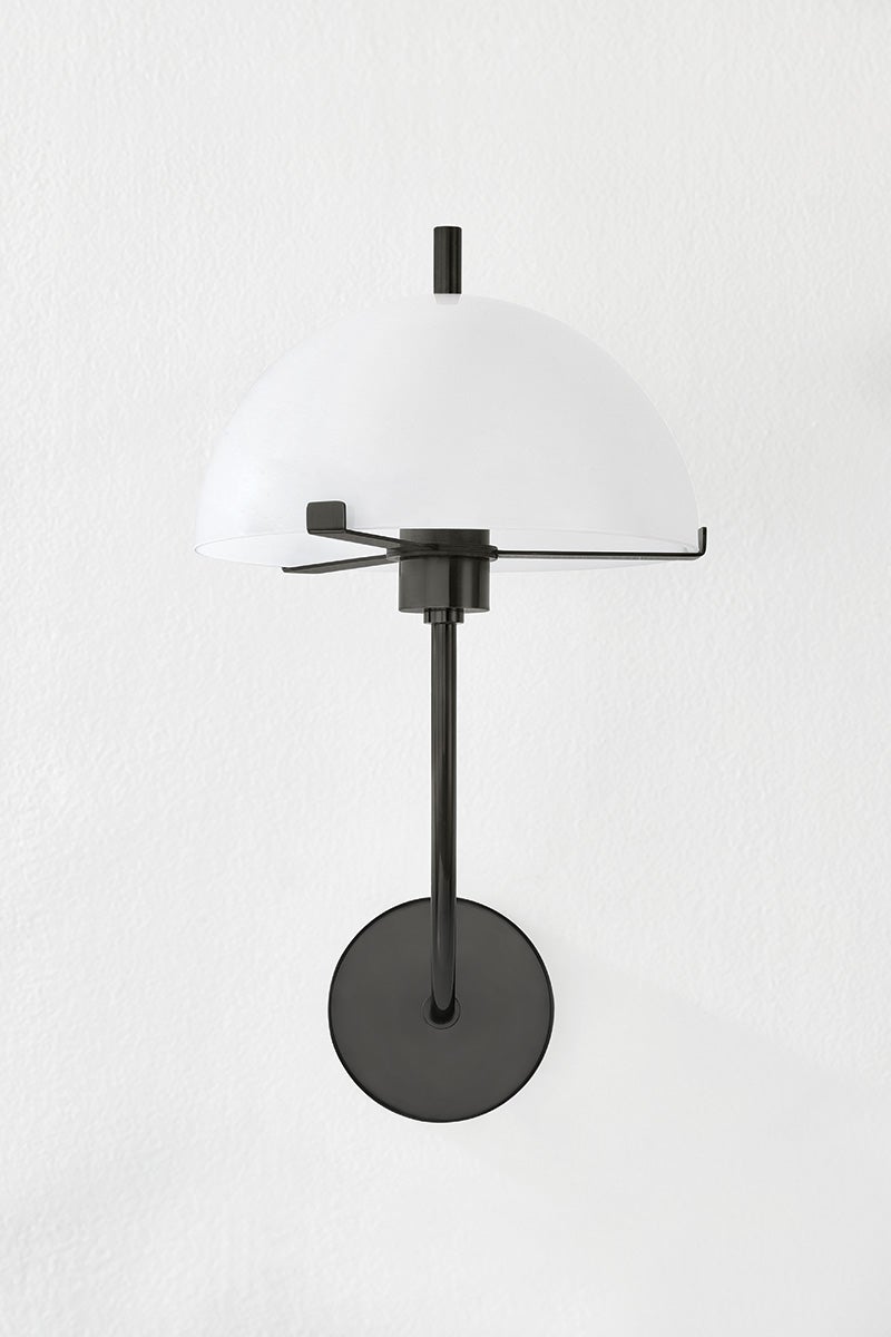 Mitzi Atala Wall Sconce H915101 with Dimmable Lighting, Glass Dome Shade, and Adjustable Arm