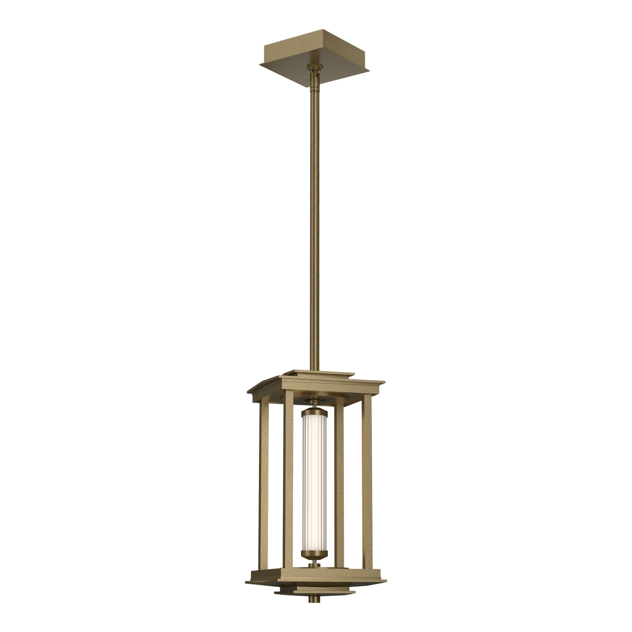 Hubbardton Forge Athena 1-Light LED Lantern, Clear Fluted Glass, Adjustable Height, Energy Efficient