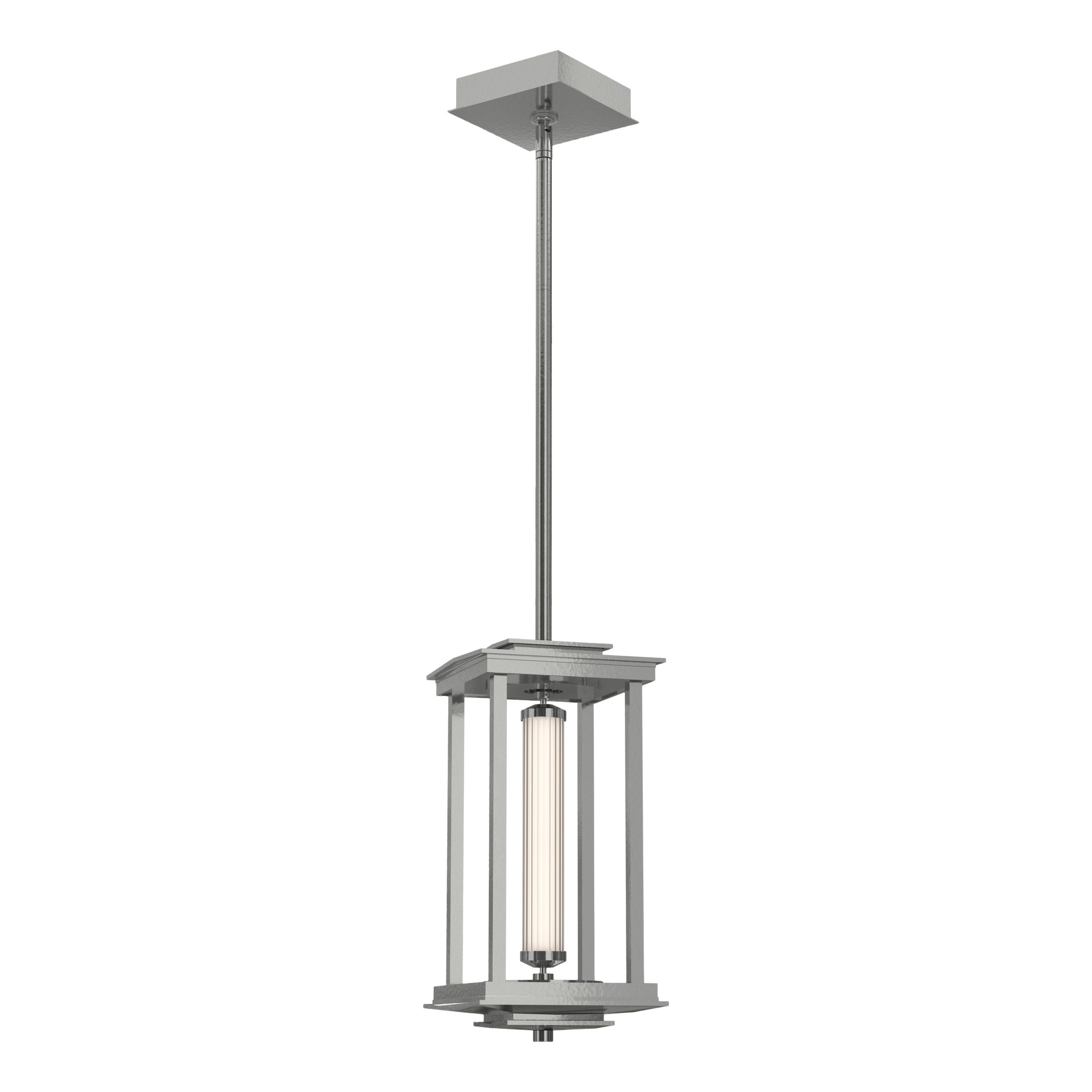 Hubbardton Forge Athena 1-Light LED Lantern, Clear Fluted Glass, Adjustable Height, Energy Efficient