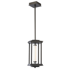 Hubbardton Forge Athena 1-Light LED Lantern, Clear Fluted Glass, Adjustable Height, Energy Efficient