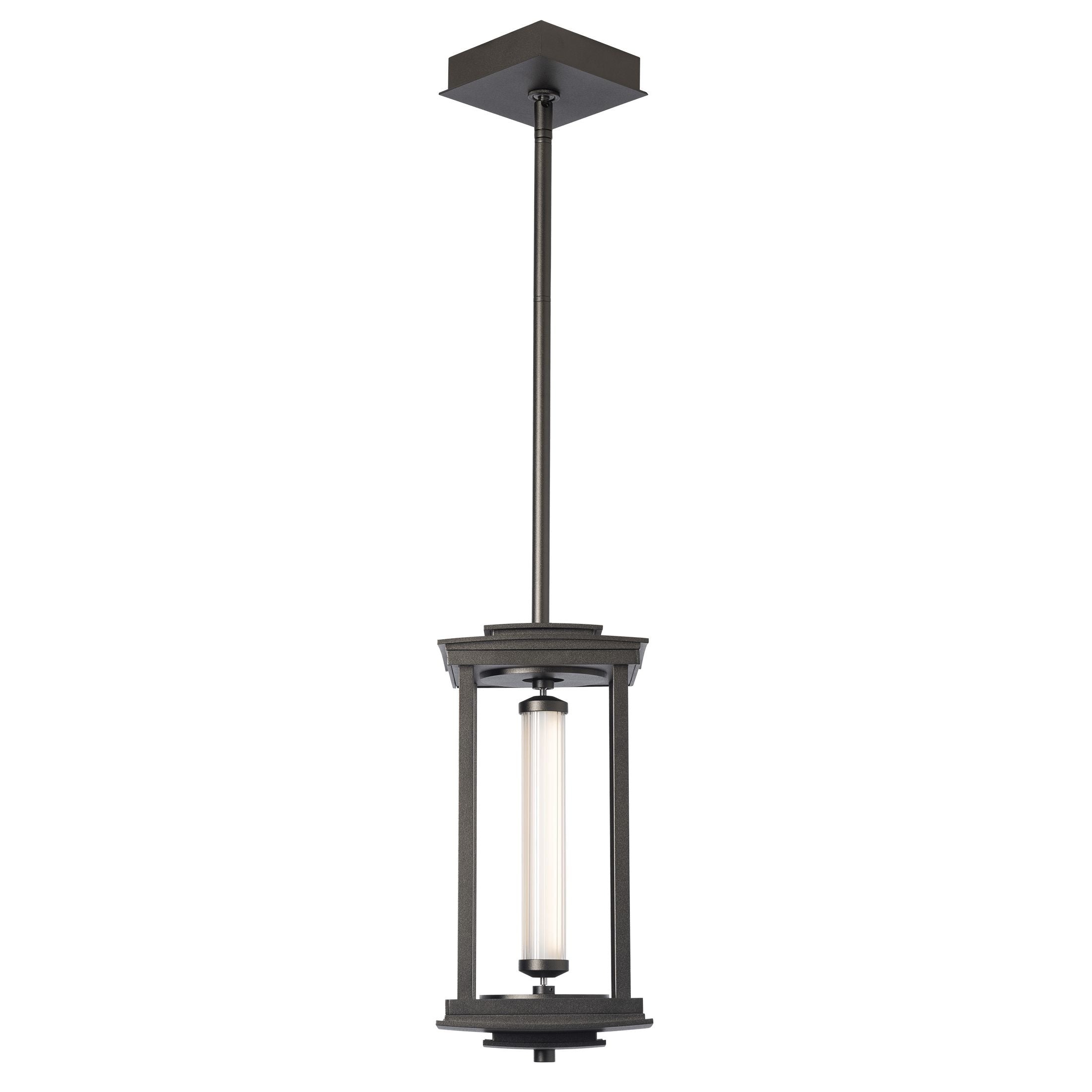 Hubbardton Forge Athena 1-Light LED Lantern, Clear Fluted Glass, Adjustable Height, Energy Efficient