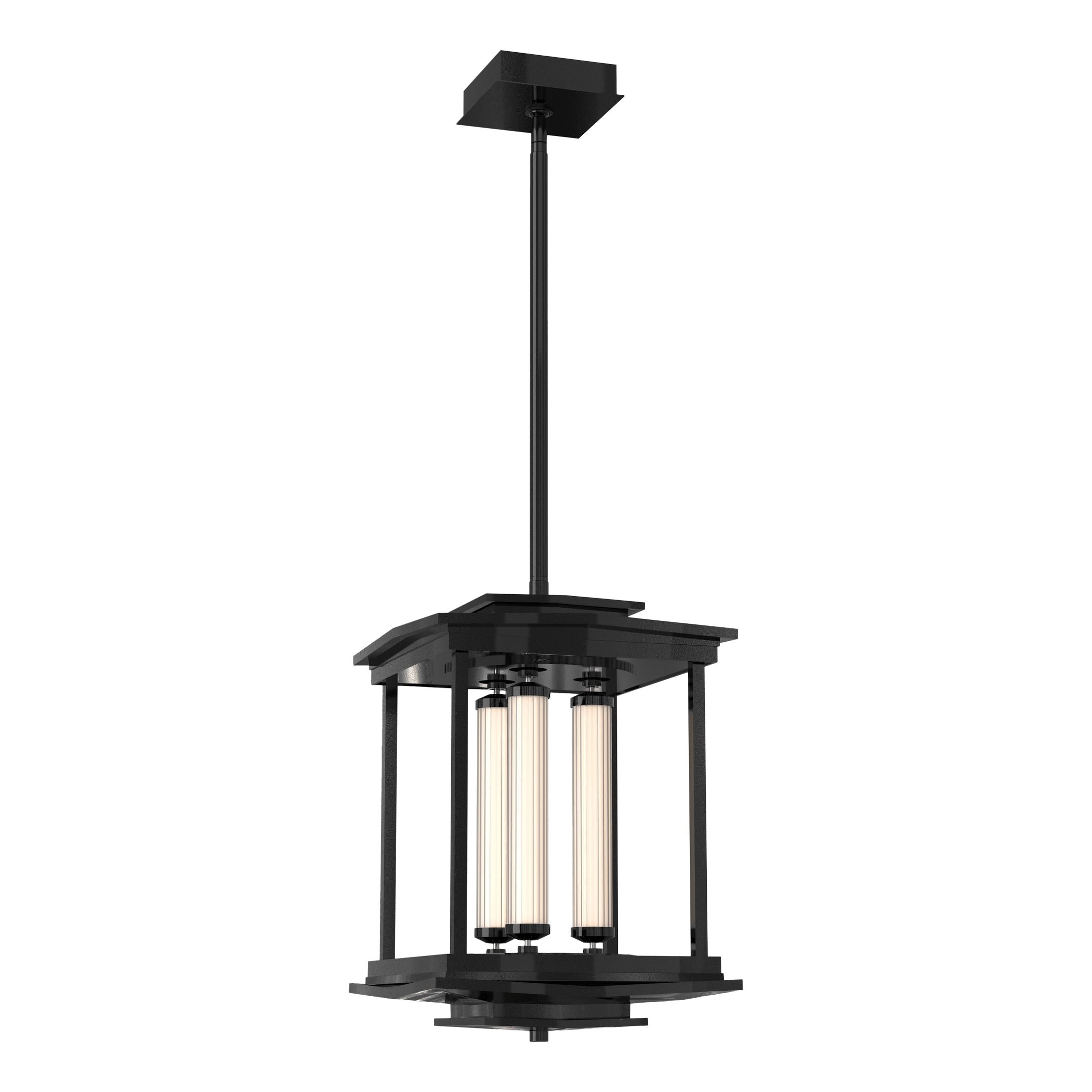 Athena 3-Light LED Pendant Lantern by Hubbardton Forge, Glass Tubes, Dimmable, Multiple Finishes