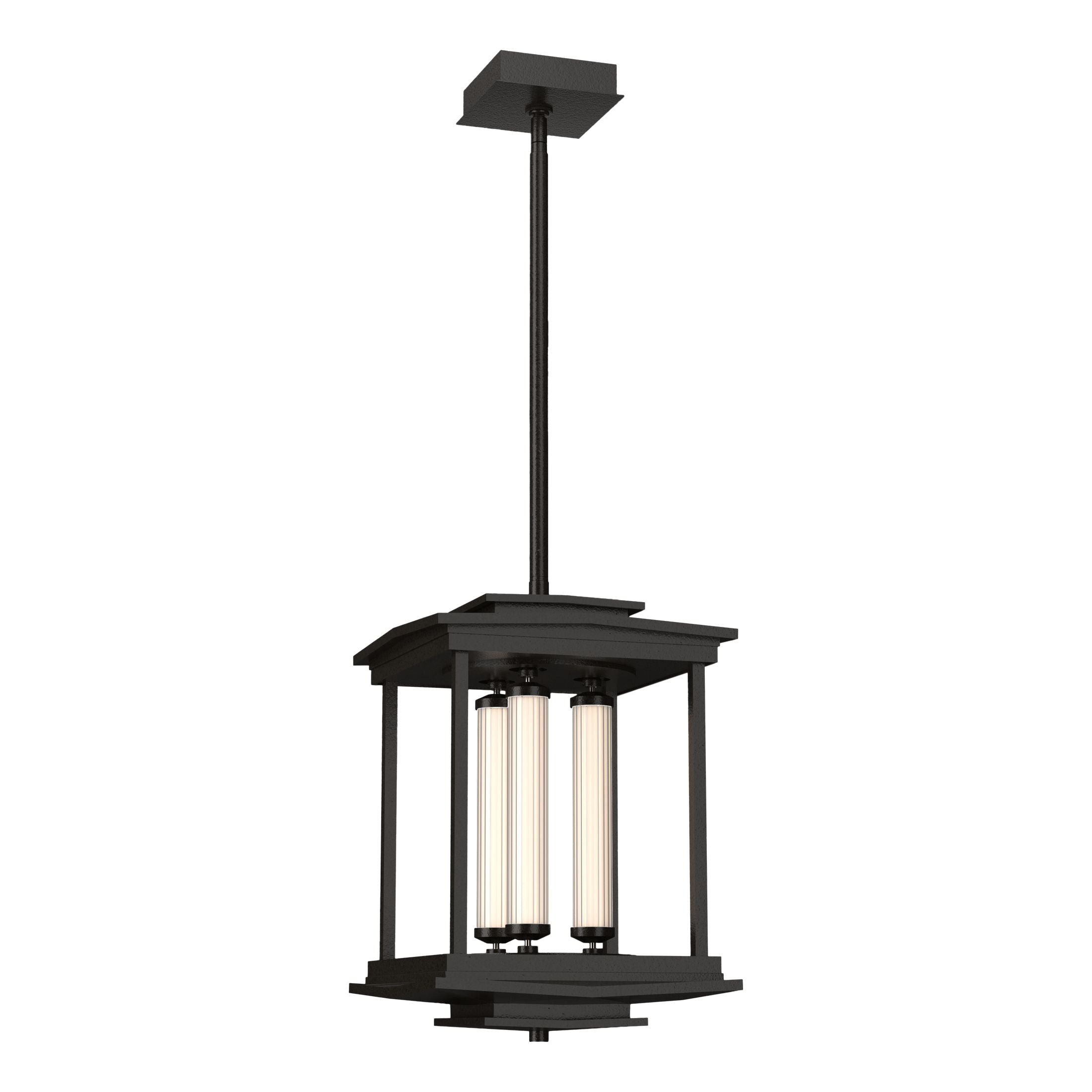 Athena 3-Light LED Pendant Lantern by Hubbardton Forge, Glass Tubes, Dimmable, Multiple Finishes