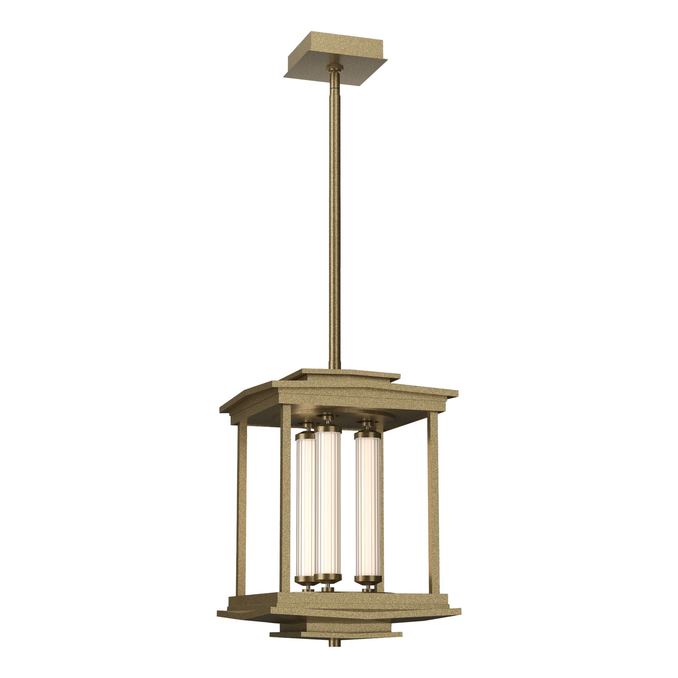 Athena 3-Light LED Pendant Lantern by Hubbardton Forge, Glass Tubes, Dimmable, Multiple Finishes