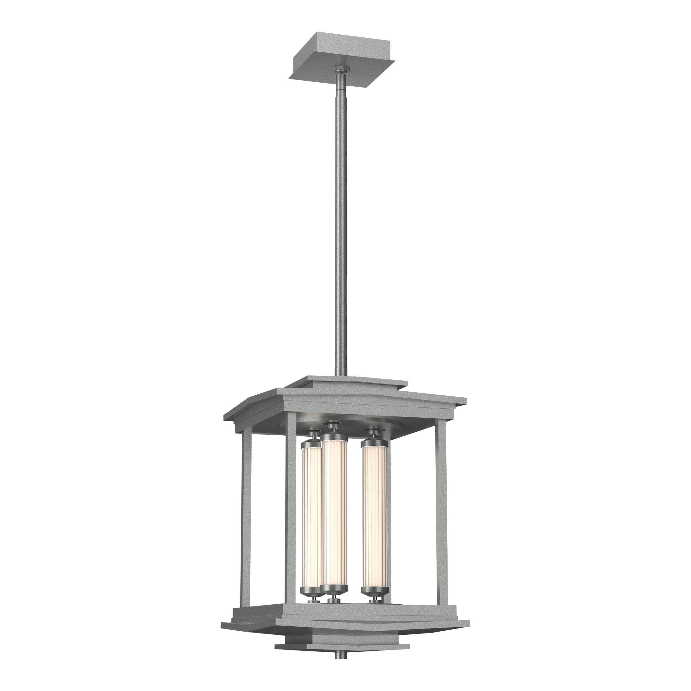 Athena 3-Light LED Pendant Lantern by Hubbardton Forge, Glass Tubes, Dimmable, Multiple Finishes