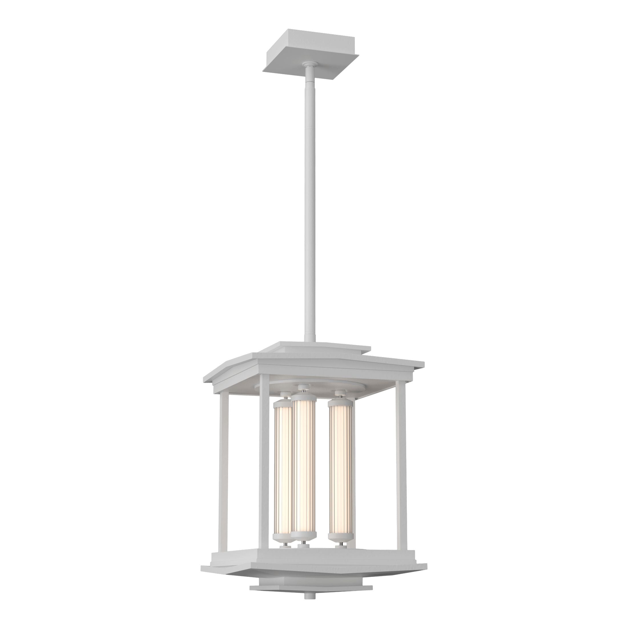 Athena 3-Light LED Pendant Lantern by Hubbardton Forge, Glass Tubes, Dimmable, Multiple Finishes