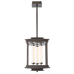 Athena 3-Light LED Pendant Lantern by Hubbardton Forge, Glass Tubes, Dimmable, Multiple Finishes