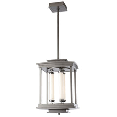 Athena 3-Light LED Pendant Lantern by Hubbardton Forge, Glass Tubes, Dimmable, Multiple Finishes