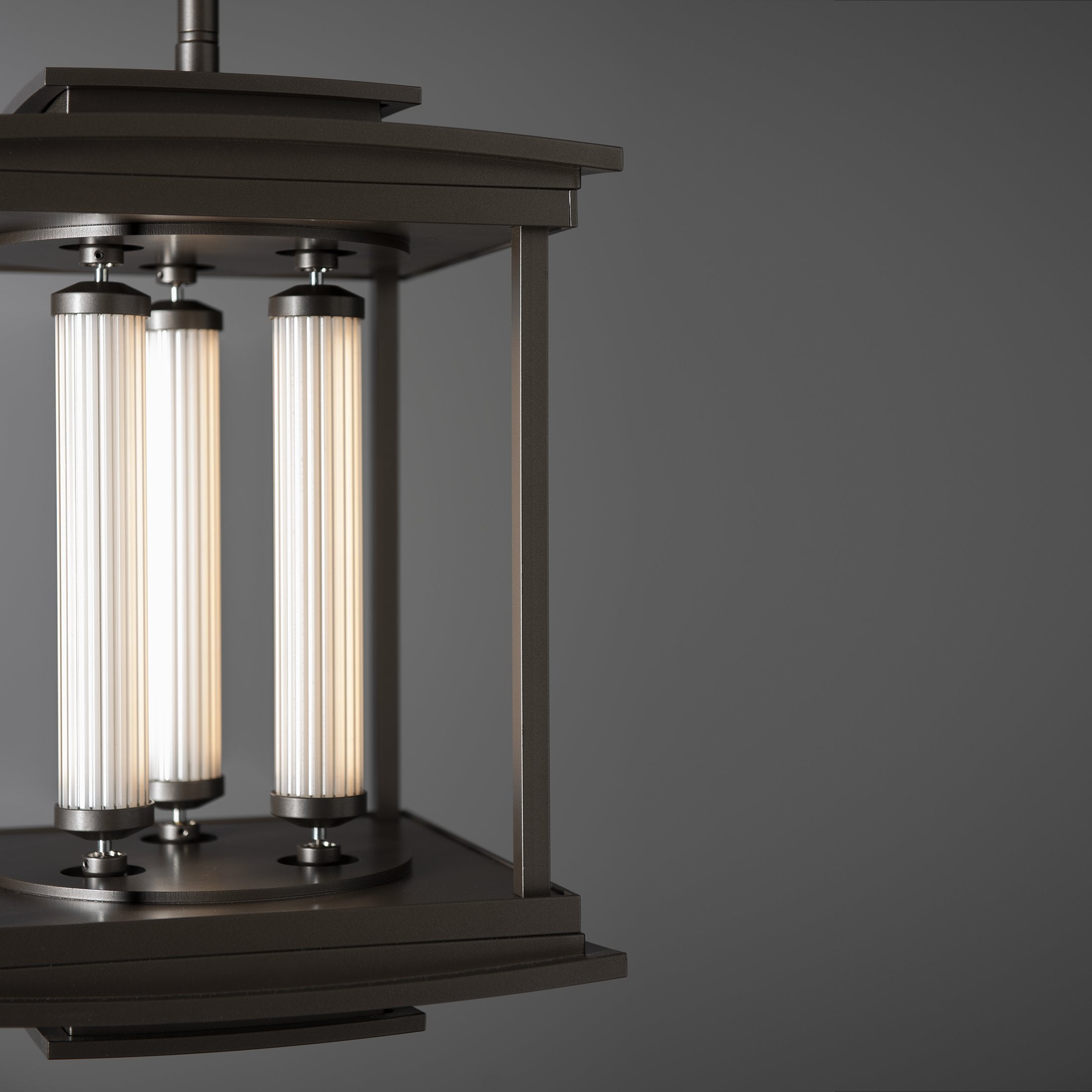 Athena 3-Light LED Pendant Lantern by Hubbardton Forge, Glass Tubes, Dimmable, Multiple Finishes