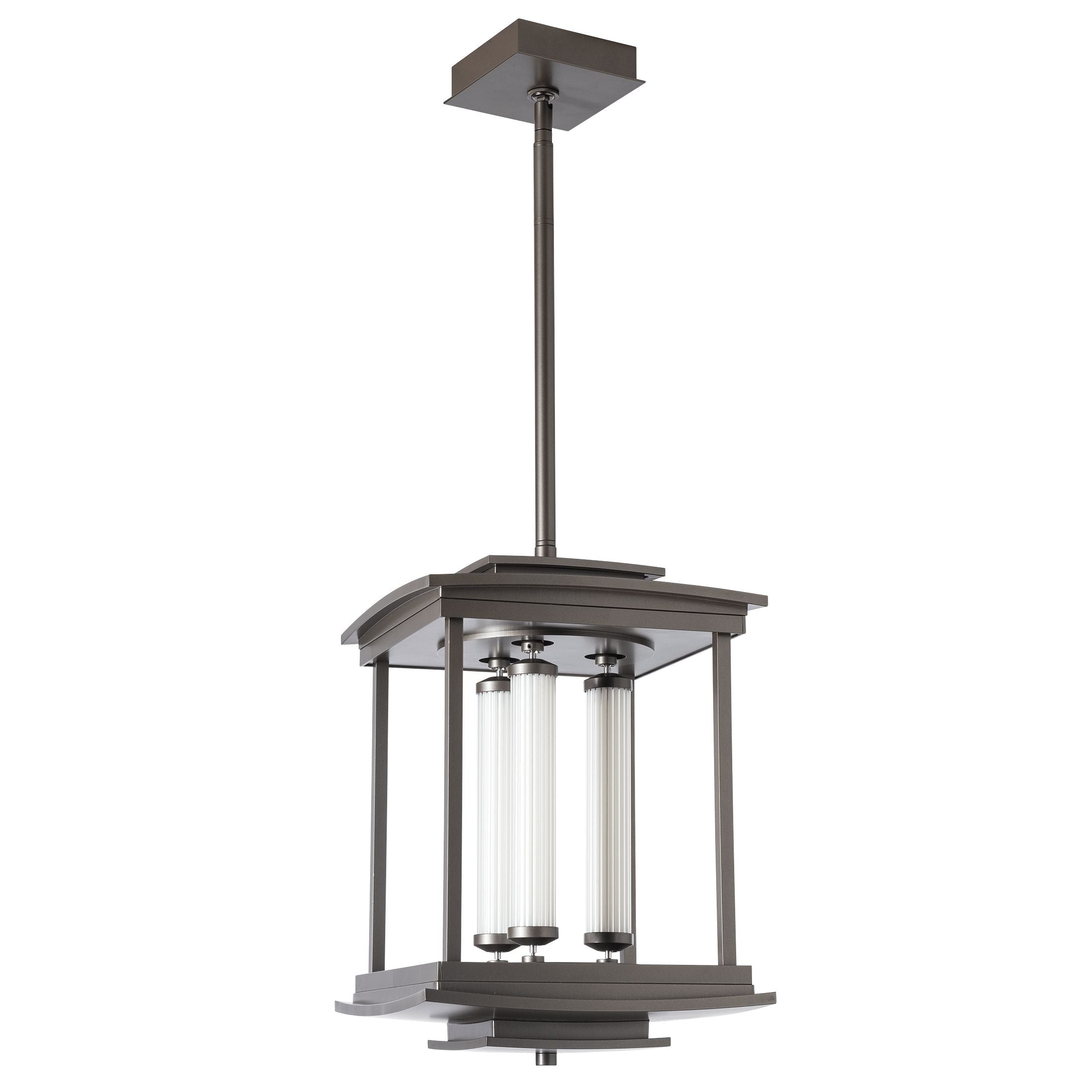 Athena 3-Light LED Pendant Lantern by Hubbardton Forge, Glass Tubes, Dimmable, Multiple Finishes