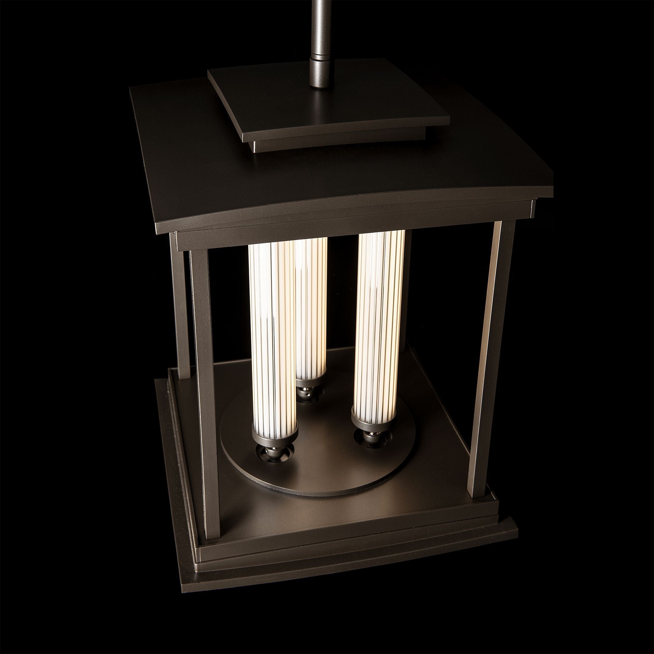 Athena 3-Light LED Pendant Lantern by Hubbardton Forge, Glass Tubes, Dimmable, Multiple Finishes