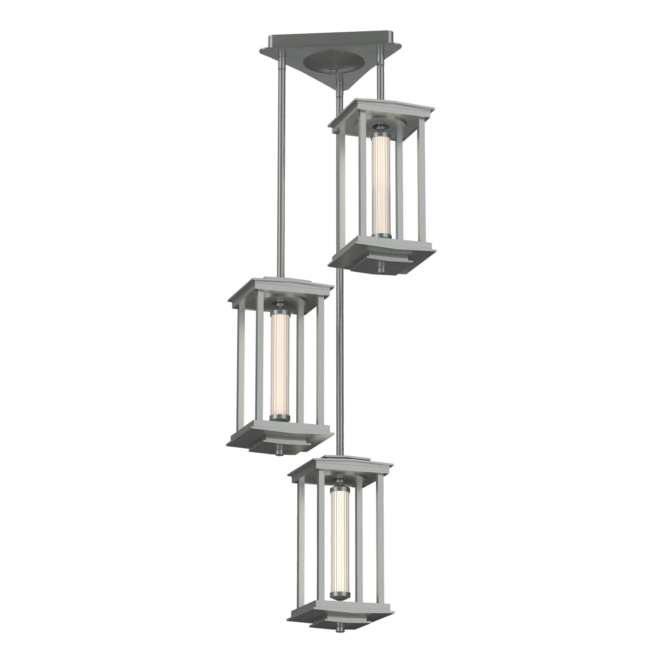 Hubbardton Forge Athena Triple Short LED Lantern, 1440 Lumens, Multi-Stem Design, Damp Rated