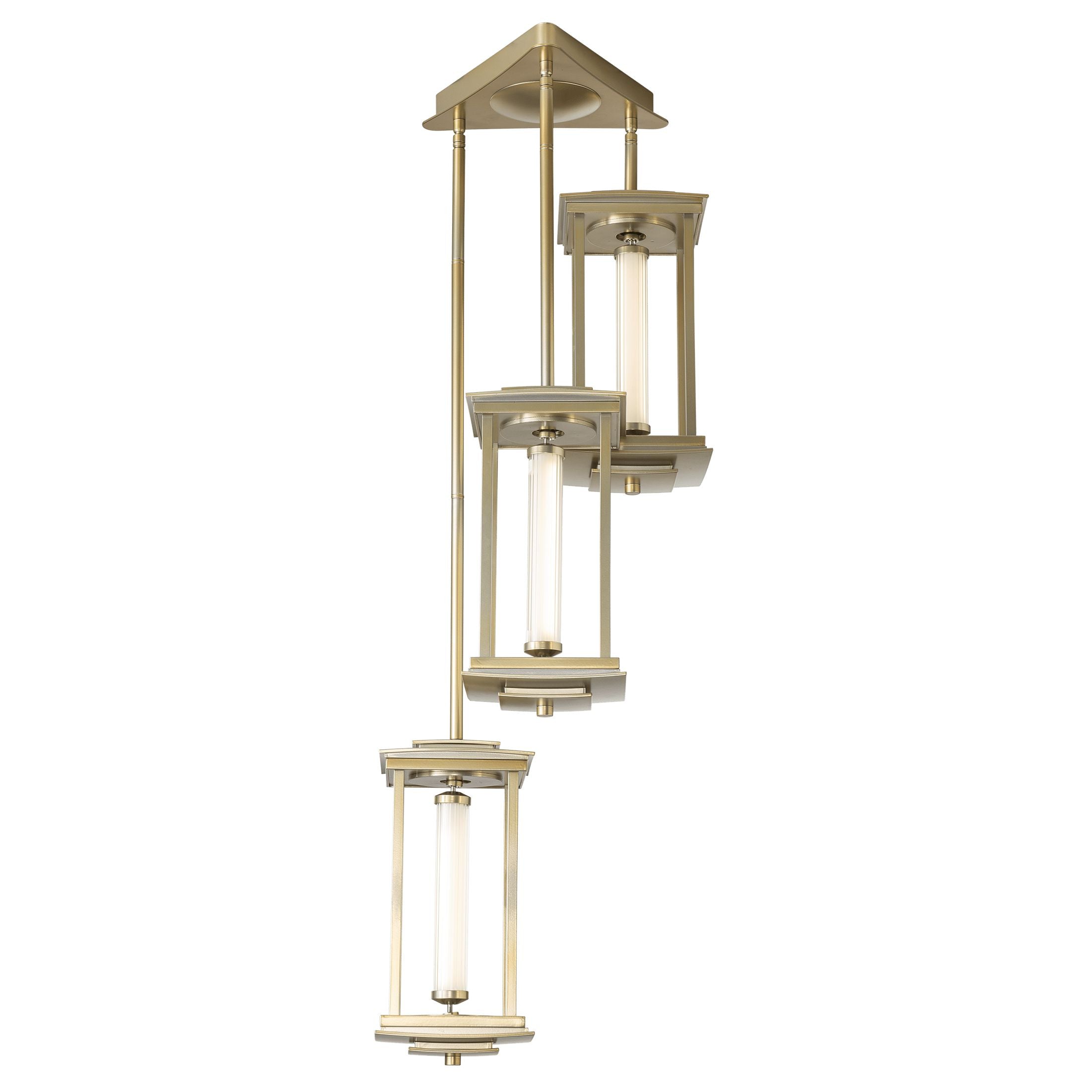 Hubbardton Forge Athena Triple Short LED Lantern, 1440 Lumens, Multi-Stem Design, Damp Rated