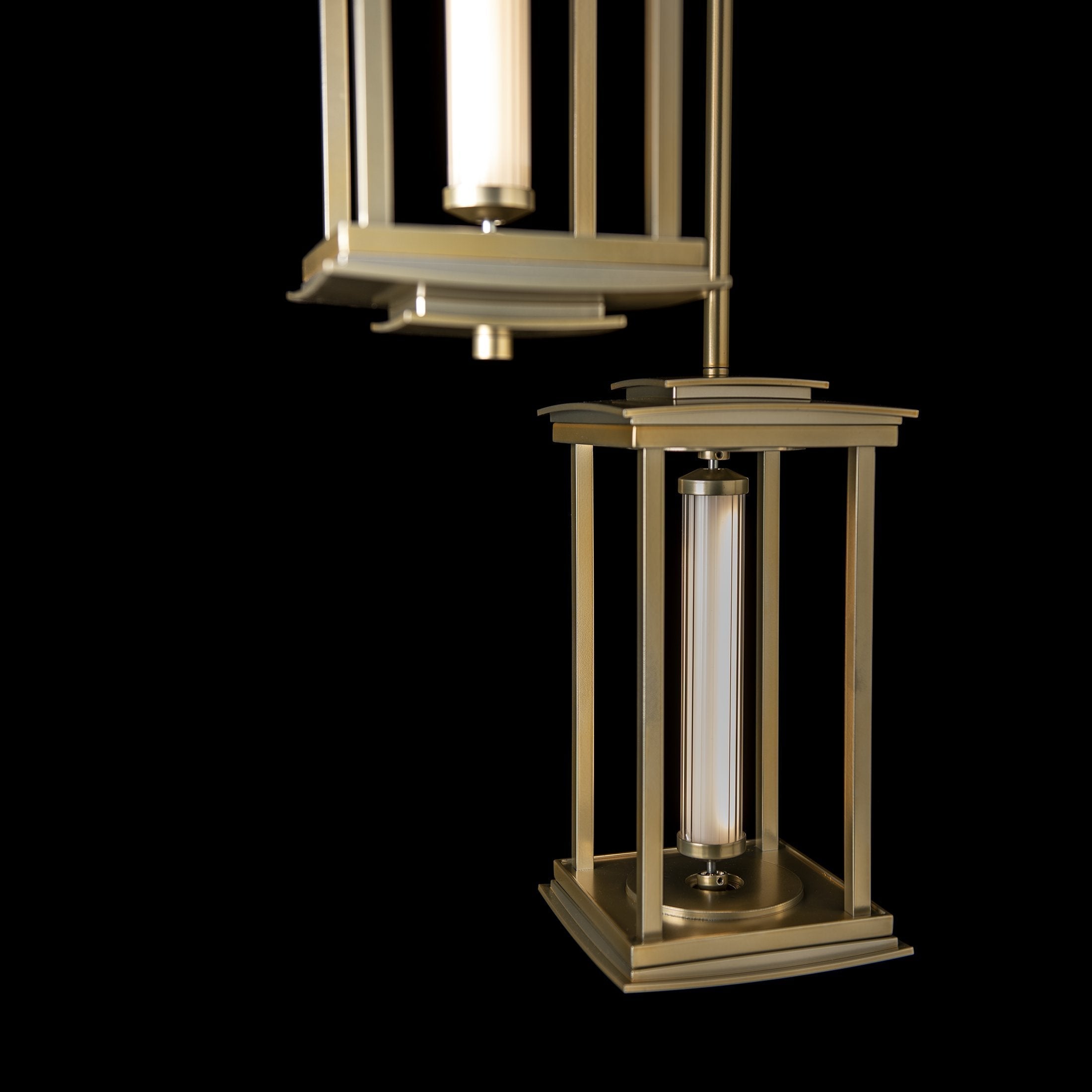 Hubbardton Forge Athena Triple Short LED Lantern, 1440 Lumens, Multi-Stem Design, Damp Rated