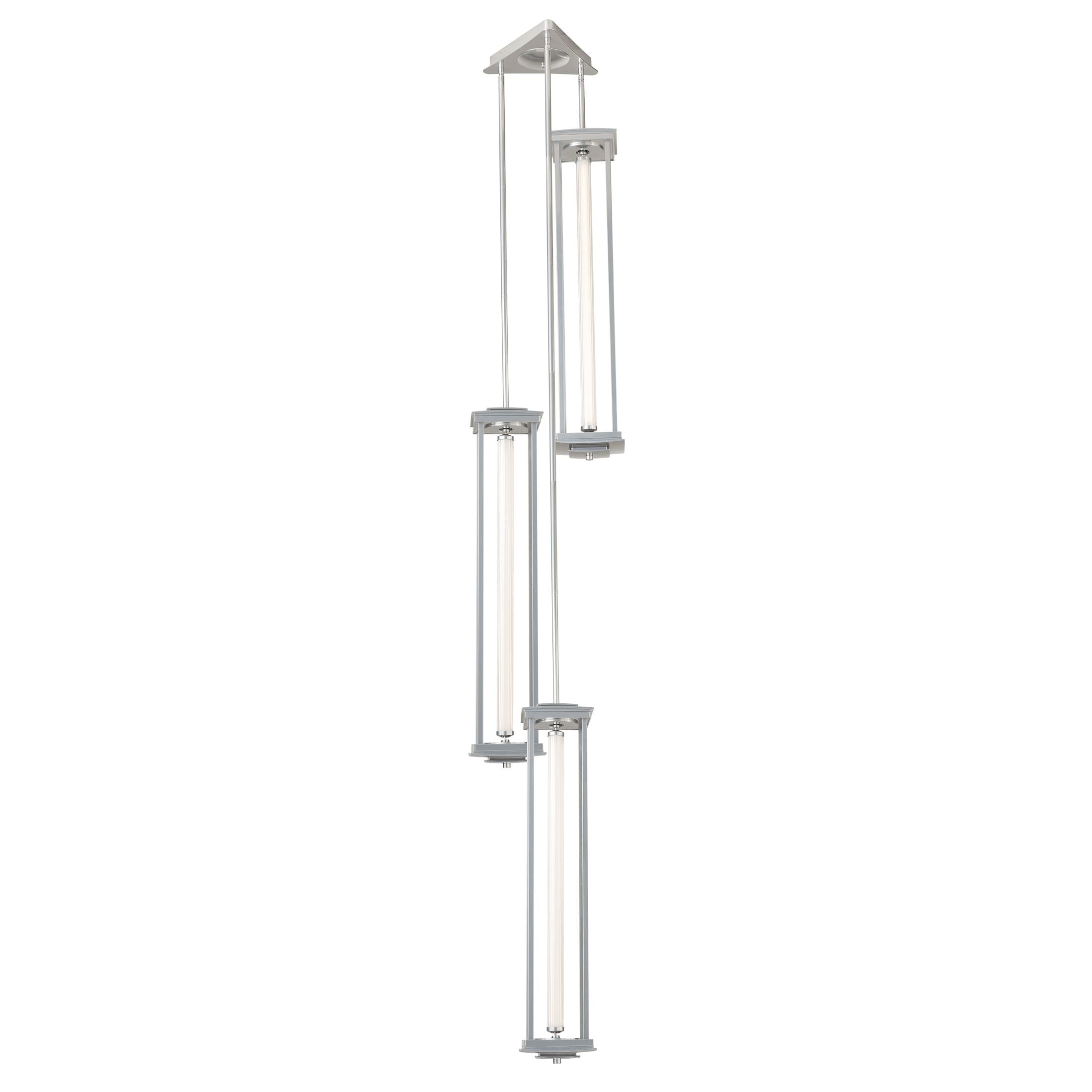 Athena Triple Tall LED Lantern by Hubbardton Forge, Customizable Heights, Dimmable, 2720 Lumens