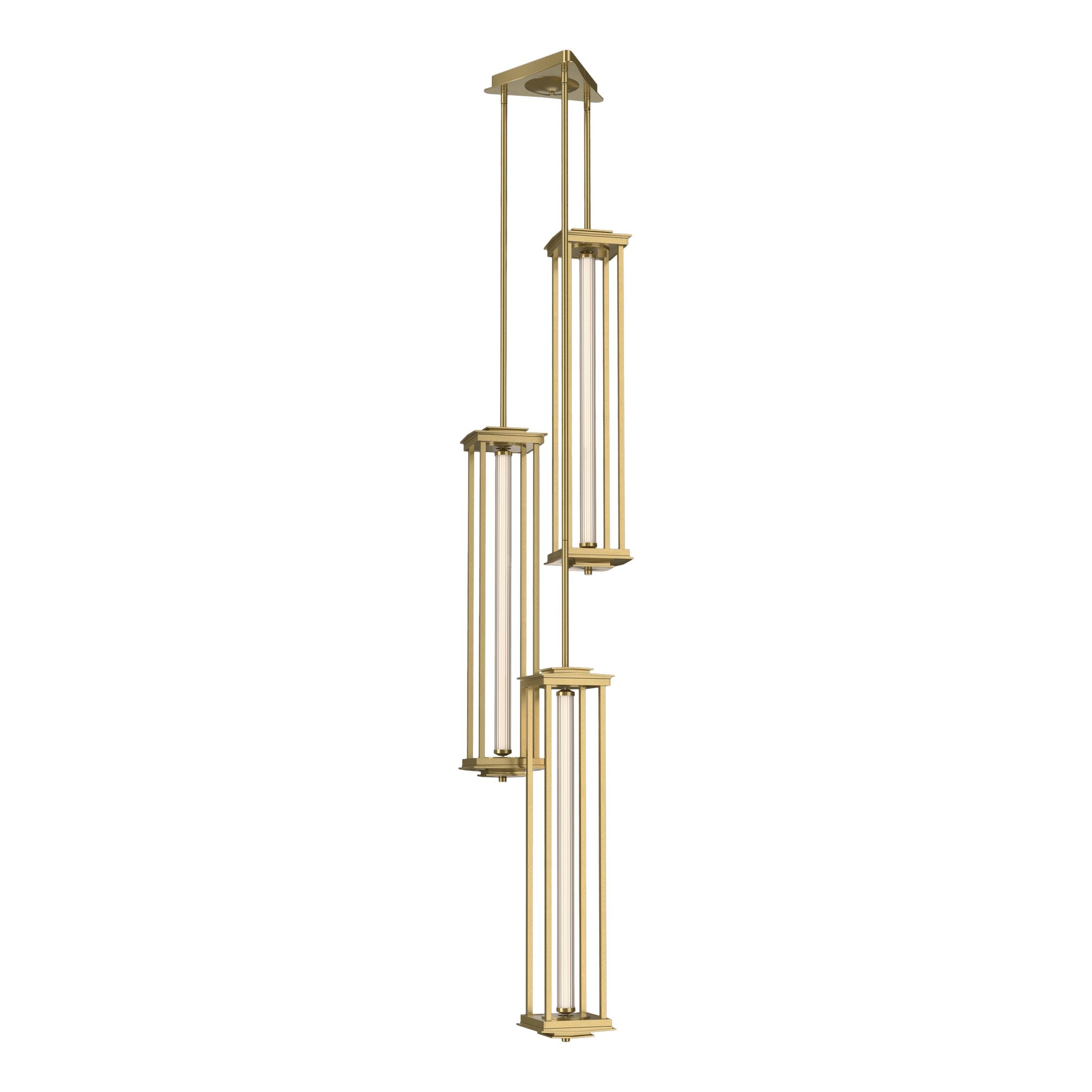 Athena Triple Tall LED Lantern by Hubbardton Forge, Customizable Heights, Dimmable, 2720 Lumens