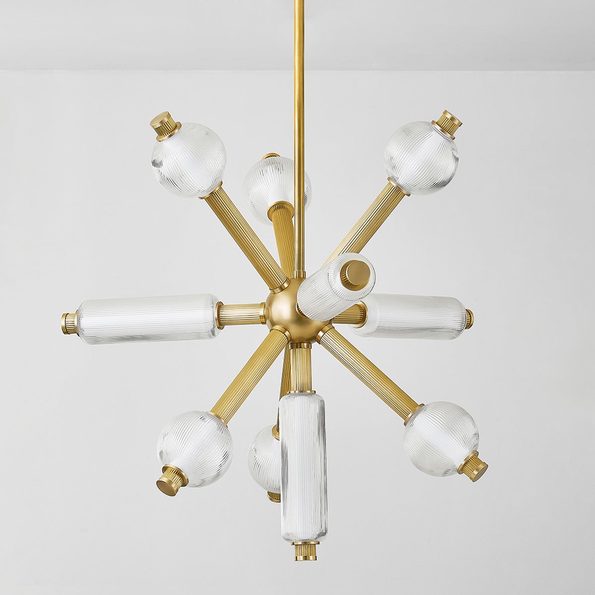 Atom LED Chandelier 10 Bulbs, Dimmable, Mid-Century Modern Design, 40.75"-70.75" Adjustable Height