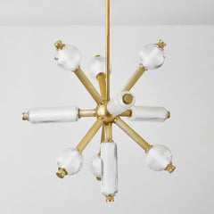 Atom LED Chandelier 10 Bulbs, Dimmable, Mid-Century Modern Design, 40.75"-70.75" Adjustable Height