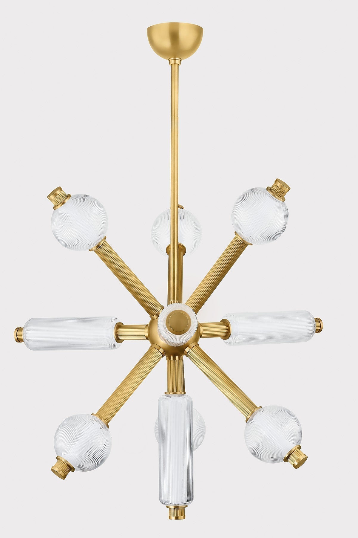 Atom LED Chandelier 10 Bulbs, Dimmable, Mid-Century Modern Design, 40.75"-70.75" Adjustable Height