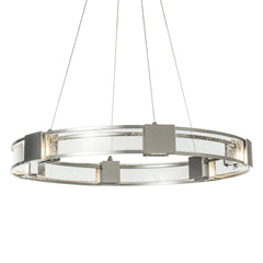 Aura Glass Pendant Light by Hubbardton Forge, 6-Light Dimmable Fixture, Customizable Finish Options