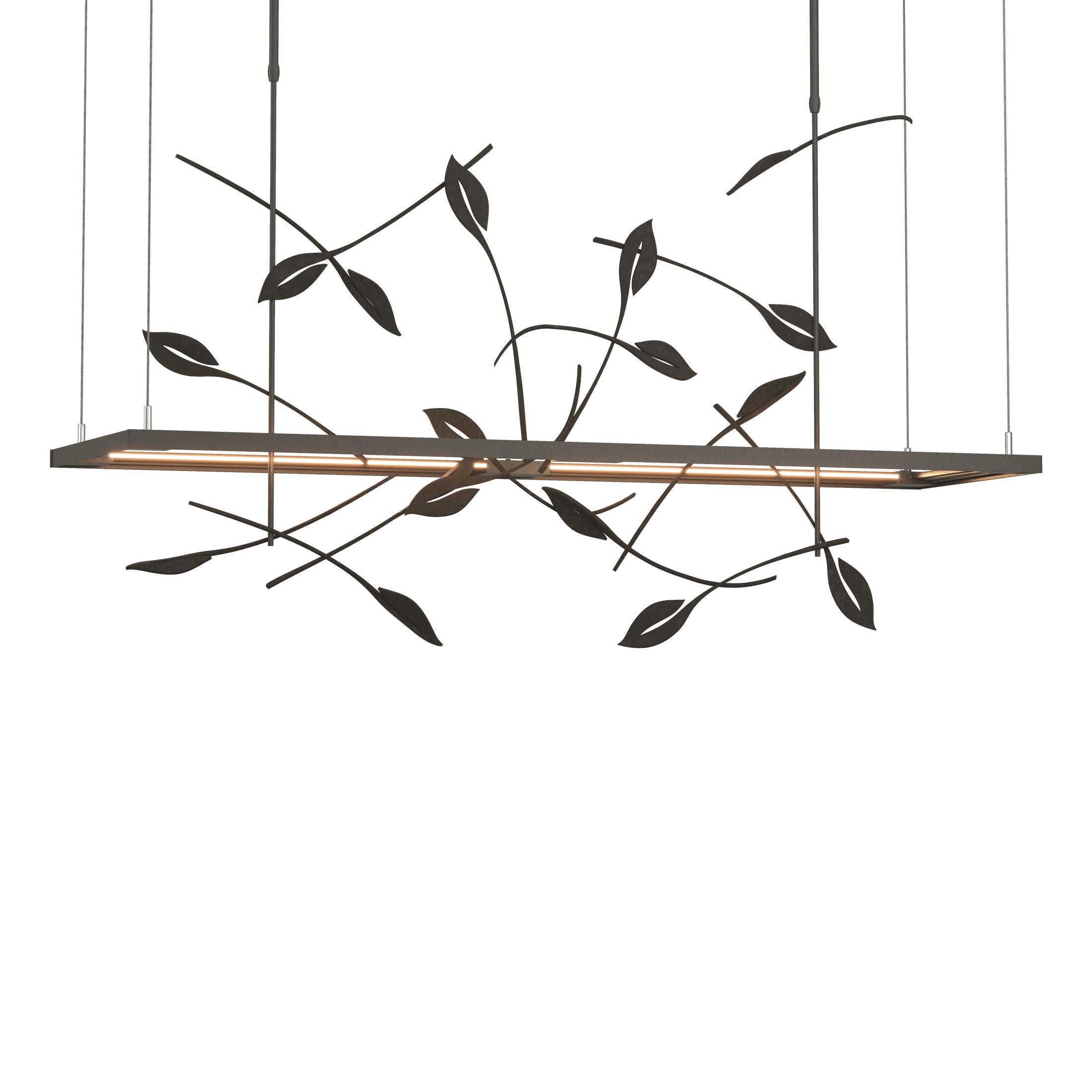 Hubbardton Forge Autumn LED Pendant Light, Dimmable, Hand-Forged Leaf Design, 48W, 1560 Lumens