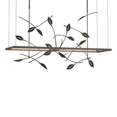 Hubbardton Forge Autumn LED Pendant Light, Dimmable, Hand-Forged Leaf Design, 48W, 1560 Lumens