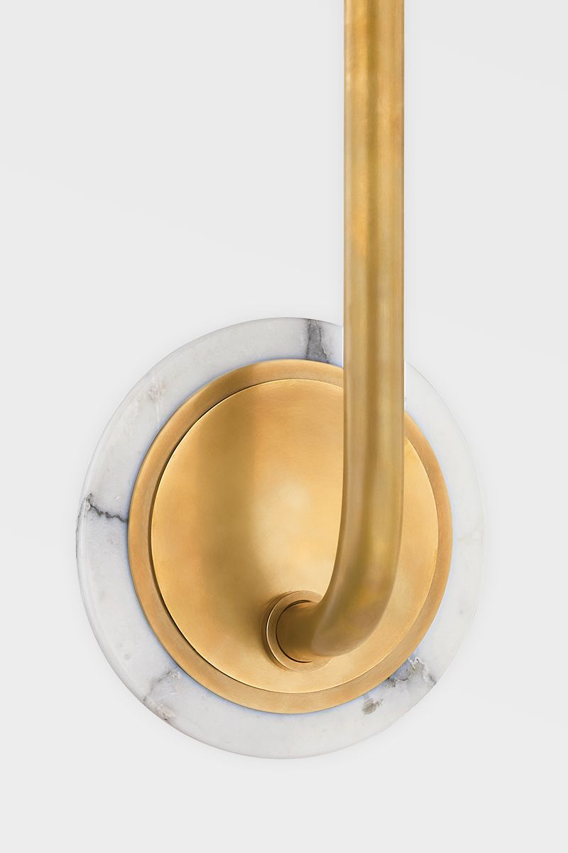 Avesta Sconce 21.75" Height by Corbett Lighting - Dimmable Vintage Brass Wall Light with Linen Shade