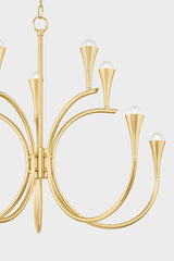 Aviana 10-Light Art Deco Chandelier by Mitzi in Aged Brass - Dimmable with Impressive Illumination