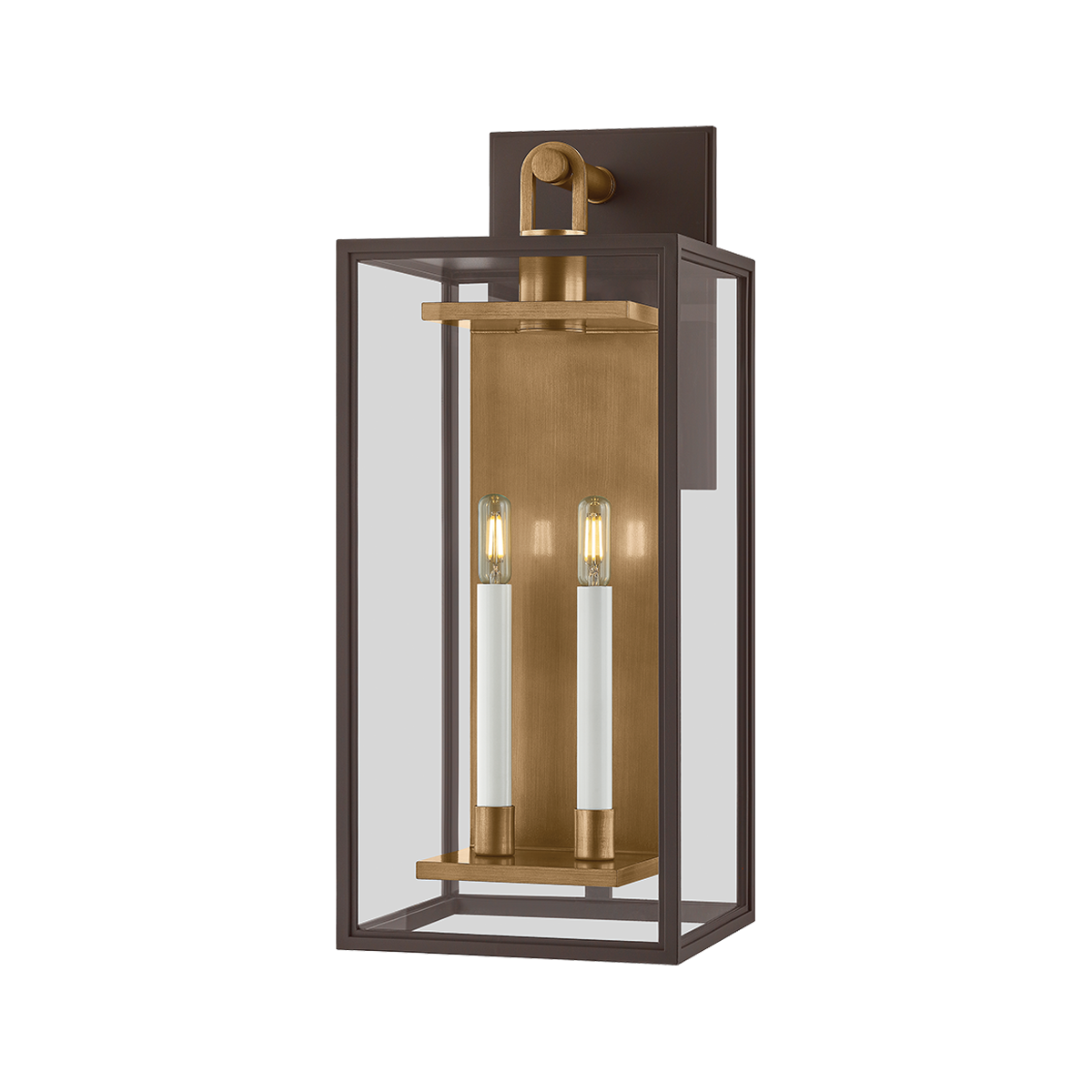 Troy Lighting Arnold Large Exterior Wall Sconce, 24.25" High, True Bronze & Patina Brass, ETL Wet Rated