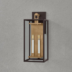 Troy Lighting Arnold Large Exterior Wall Sconce, 24.25" High, True Bronze & Patina Brass, ETL Wet Rated