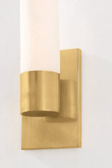 Balerma Wall Sconce by Corbett Lighting - Elegant Matte Cloud Glass & Vintage Brass, ETL Damp Rated