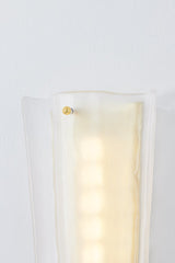 Baxford Sconce by Hudson Valley Lighting 1314-AGB, Aged Brass, Dimmable Cast Glass Wall Light